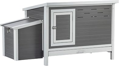 New Age Pet ECOFLEX Fontana Premier Chicken Barn, Weather Resistant Gray Coop with Easy Clean Pull Out Tray, Nesting Box, Hinged Roof, Easy No Tool Assembly for 2 to 4 Chickens