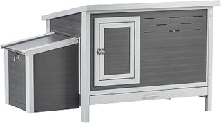 New Age Pet ECOFLEX Fontana Premier Chicken Barn, Weather Resistant Gray Coop with Easy Clean Pull Out Tray, Nesting Box, Hinged Roof, Easy No Tool Assembly for 2 to 4 Chickens