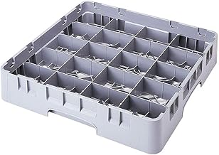 Cambro 20C258151 Camrack Polypropylene Cup Rack with 20 Compartments, Full, Soft Gray