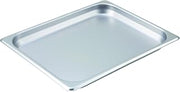 Winco Half Size Silver 1 1/4" Deep Metal Steam Table Pan (Set of 24)