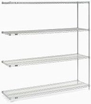 Nexel Wire Shelving Add-On, Poly-Z-Brite, 72" W X 18" D X 74" H