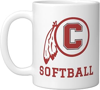Carlisle High School Blue Aces Softball Ceramic Mug, White, 11oz