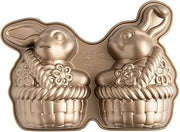 Nordic Ware Bunny in Basket 3D Cake Pan, 10 Cup, Toffee