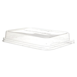 Eco-Products Compostable Disposable Nacho Tray Lid, Case of 200, Fits WorldView 2/3 Compartment Containers, Clear PLA Plastic