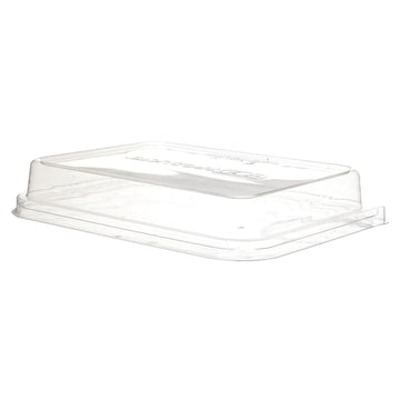 Eco-Products Compostable Disposable Nacho Tray Lid, Case of 200, Fits WorldView 2/3 Compartment Containers, Clear PLA Plastic