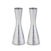 Rite Lite Hammered Aluminum Candlestick Holders, Set of 2, Silver