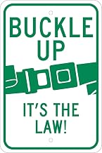 NMC TM135J Reflective Aluminum Sign, Buckle Up It's The Law, 080" Thick