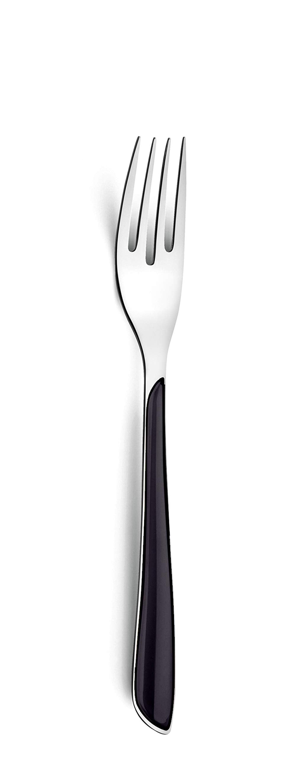 24-Piece Eclat Black Flatware Set by Amefa – 24 inch, Stainless Steel, Silver, Model 2214AAWB12C71