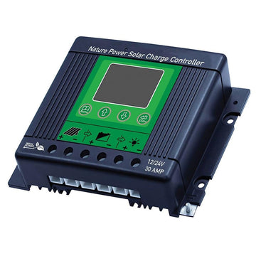 30 Amp Solar Charge Controller with Display by Nature Power – Black, Model 60032