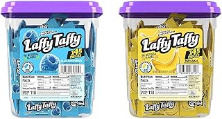 Laffy Taffy Candy Blue Raspberry and Banana Flavors, 290 Pieces