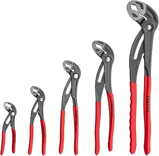 TEKTON Angle Nose Push Button Adjustable Pliers Set, 5-Piece | PGA93002