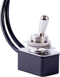 Gardner Bender GSW-18 Heavy-Duty Electrical Toggle Switch, SPST, ON-OFF, 8 A/125 V, 6 inch Wire Terminal,Silver - ⅓ HP/125 V AC, 10 A/125 V AC