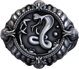 Cobra Ring, 925 Sterling Silver King Cobra Snake Ring, Handcrafted Biker Signet Ring, Gothic Animal Statement Jewelry for Men