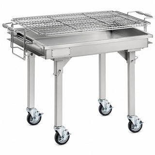 Glownary 30-Inch Heavy-Duty Stainless Steel Charcoal Grill with Adjustable Grates – 720 Sq In Cooking Surface, Removable Legs, Weather-Resistant Cover