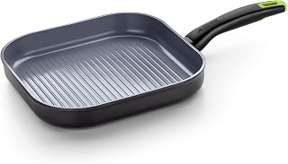 Monix Eco Nature | Grill Stripes 11 in, Forged Aluminium | Recycled forged aluminum, reinforced non-stick ceramic, suitable for all hob types and induction