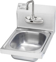 Krowne HS-64 Hand Sink, Wall Mount, 9"W x 11"D x 5" deep Bowl, 4" OC Electronic Faucet, 4-1/2" Double Bend spout, Includes: Control Module, Mechanical Mixing Valve & Supply Hose