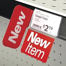 New Item Shelf Talker Red Plastic - 2 1/2" L x 3" H, 25 per Pack