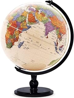 World Globe, with Black Stand Desktop Political Globe