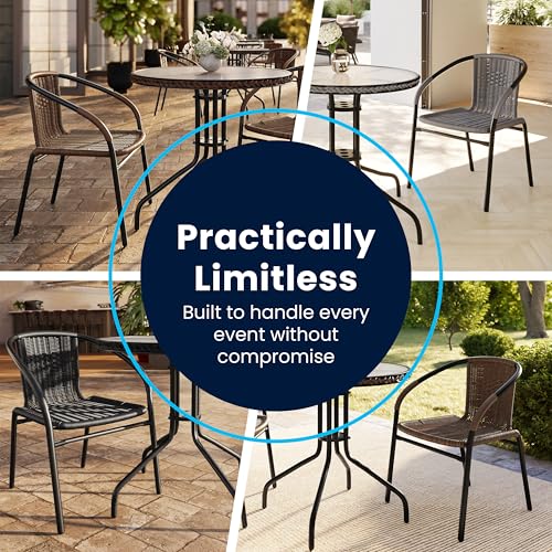 Flash Furniture Clear/Dark Brown / Table + 2 Chair / Contemporary Bistro Sets