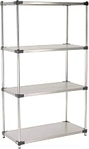 Nexel 5 Tier Solid Stainless Steel Shelving Starter Unit, 36" W x 18" D x 74" H