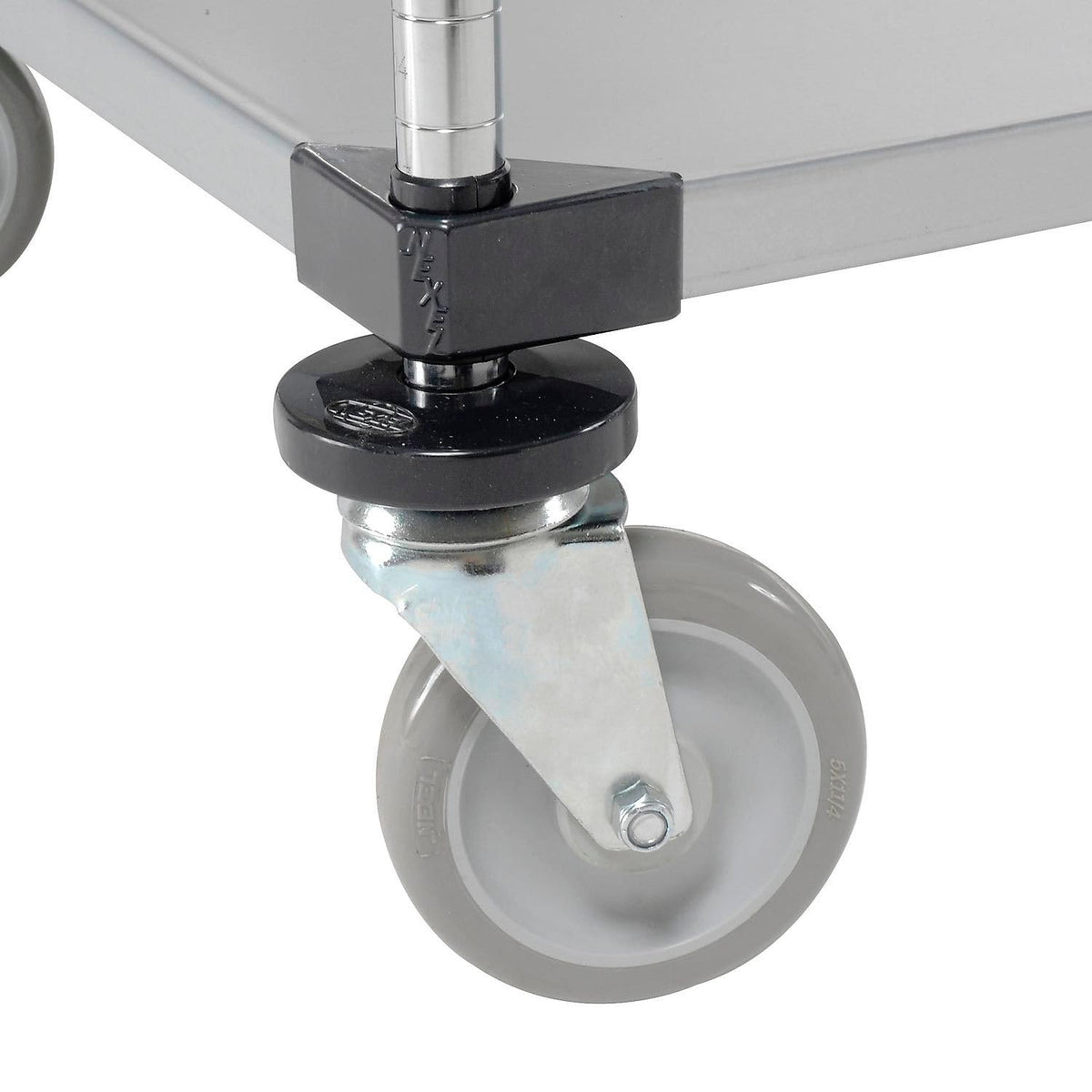 Adjustable Solid Galvanized Shelf Cart by Nexel – 24"L x 24"W x 40"H, 12-Gauge Powder Coated Steel, Chrome, Model SC24603SZ2