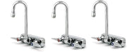 T&S Brass B-1115-132X Work Board Faucet, Wall Mount, 4" Centers, 132X Gooseneck, Lever Handles (Pack of 3)