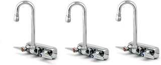 T&S Brass B-1115-132X Work Board Faucet, Wall Mount, 4" Centers, 132X Gooseneck, Lever Handles (Pack of 3)