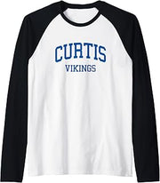 Curtis High School HS University Place WA Retro Raglan Baseball Tee