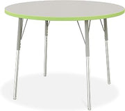 Jonti-Craft Berries 6468JCA130 Round Activity Table - 42" Diameter, A-Height - Freckled Gray/Key Lime/Gray