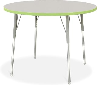 Jonti-Craft Berries 6468JCA130 Round Activity Table - 42" Diameter, A-Height - Freckled Gray/Key Lime/Gray