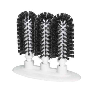 3-Brush Manual Glass Washer w/Suction Cup Base by Bar Maid – Glass, Multicolor, Model GWM-300