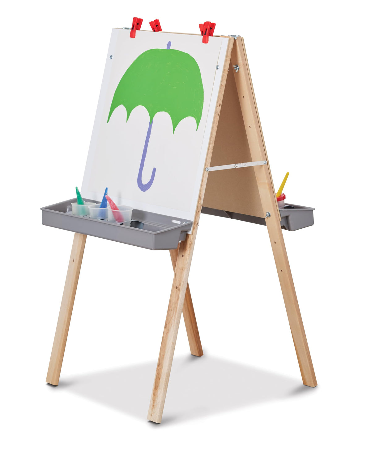 Primary Adjustable Easel by Jonti-Craft – 46" H x 24" W x 25" D, Wood, Beige, Model 2181JC