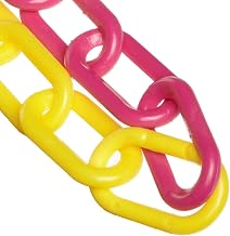 Mr. Chain 50030-100 Standard Plastic Chain, 2" Diameter, 100' Length, Yellow/Magenta
