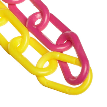 Standard Plastic Chain by Mr. Chain – 13"L x 6.5"W x 7.63"H, Plastic, Yellow/Pink, Model 50030-100