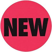 New Labels Pink Fluorescent Grocery Store Labels Black Imprint - 1 1/2"Dia 1000 Per Roll
