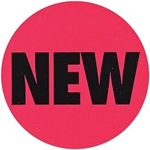 New Labels Pink Fluorescent Grocery Store Labels Black Imprint - 1 1/2"Dia 1000 Per Roll