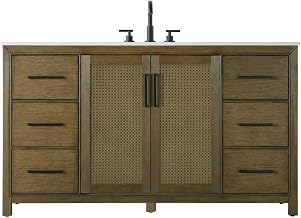 Elegant Kitchen and Bath 60" Single Bathroom Vanity in Hazel Oak