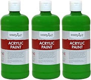 Handy Art Acrylic Paint, Light Green, 16 oz. Bottle, Pack of 3 (RPC101110-3)