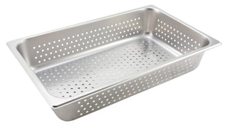 Full Size Pan Perforated by Winco – 4" Deep, Stainless Steel, Model SPFP4