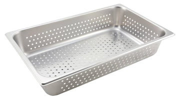 Full Size Pan Perforated by Winco – 4" Deep, Stainless Steel, Model SPFP4