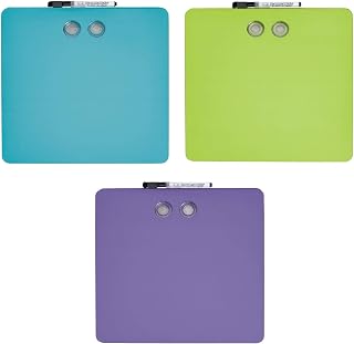 Quartet Tin Square Magnetic Whiteboards 11.5" x 11.5" Includes Magnets and Marker, Random Color Shipped, 1 Count (TSQ1212)