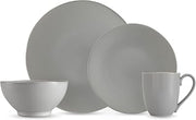 Eater x Zwiesel Fortessa Tempus Stoneware, 16 Piece Dinnerware Set (Service for 4), Smoke