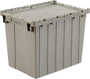 Global Industrial Distribution Container With Hinged Lid, 21-7/8x15-1/4x17-1/4, Gray