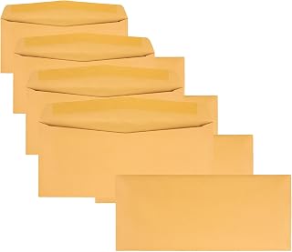 Quality Park #11 Kraft Envelopes, Gummed, Brown Kraft, 4.5x10.375, 500 per box (11362) (Pack of 4)