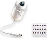 2027 Upgrade 5D Dynamic Holographic Galaxy Star Projector Night Light, 24 HD Films 360° Adjustable 2-in-1 Starry Sky Projection Lamp, Plug and Play USB Powered Hologram Projector for Bedroom