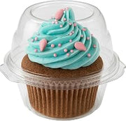 Stock Your Home Individual Cupcake Containers, 25 Pack, Cupcake Holder with Lid, Plastic Single Cupcake Container, Muffin Container, Stackable, BPA Free