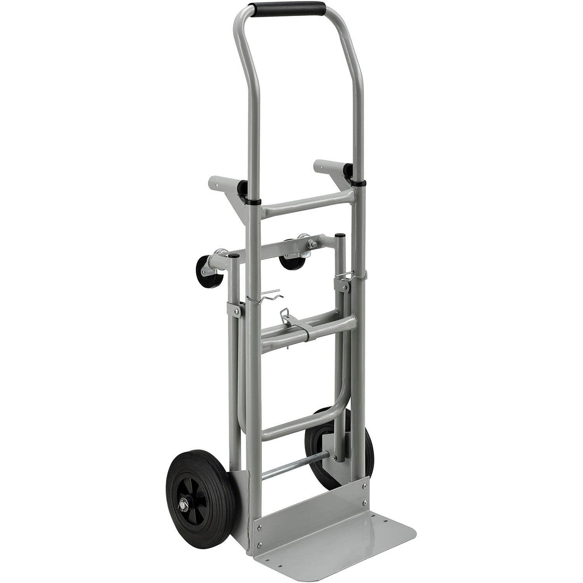 Steel Multi-Function 5-in-1 Convertible Hand Truck by Global Industrial – 35"L x 21"W x 7"H, Alloy Steel, Gray, Model 241415