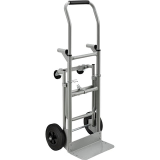 Steel Multi-Function 5-in-1 Convertible Hand Truck by Global Industrial – 35"L x 21"W x 7"H, Alloy Steel, Gray, Model 241415