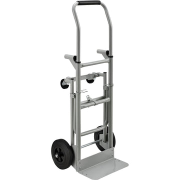 Steel Multi-Function 5-in-1 Convertible Hand Truck by Global Industrial – 35"L x 21"W x 7"H, Alloy Steel, Gray, Model 241415