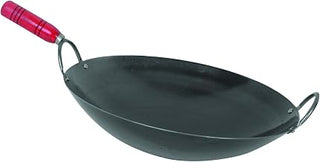 Thunder Group Iron Wok with Wood Handle, 16-Inch